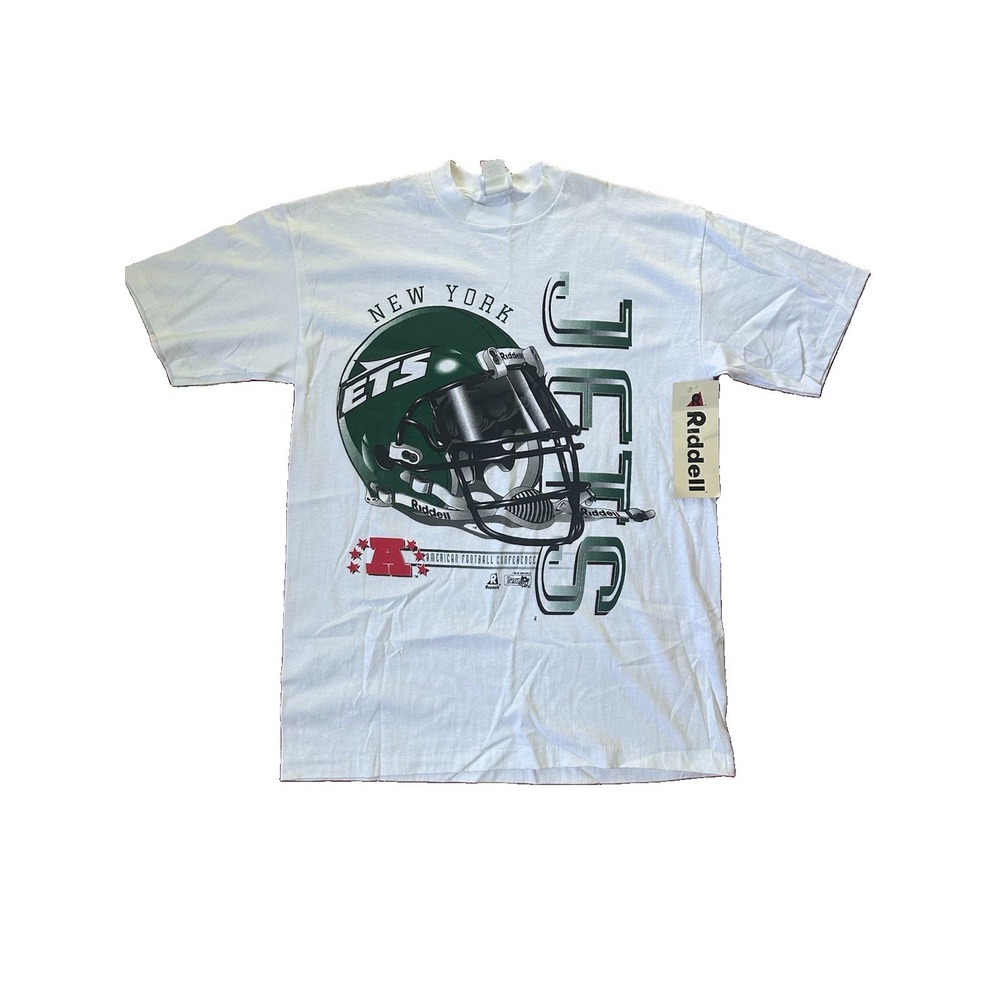 Vintage Deadstock New York Jets Visor Helmet 1994 Riddell T Shirt Large USA